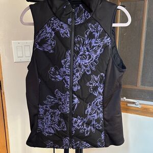 Athleta Black and Purple Floral Women's Vest